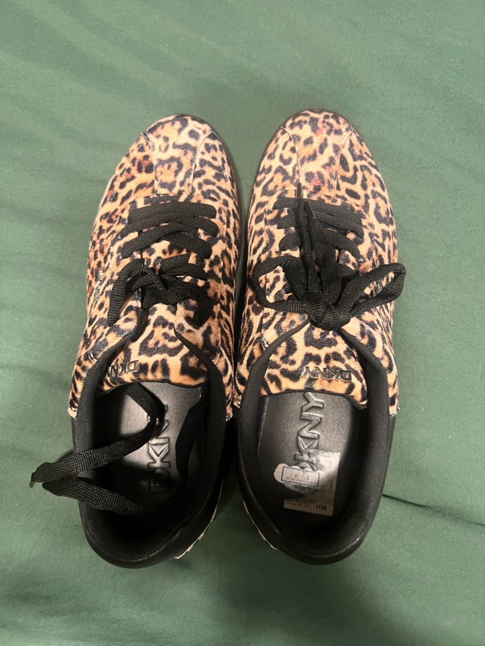DKNY Leopard-Print Lace-Up Sneakers - Brown & Black